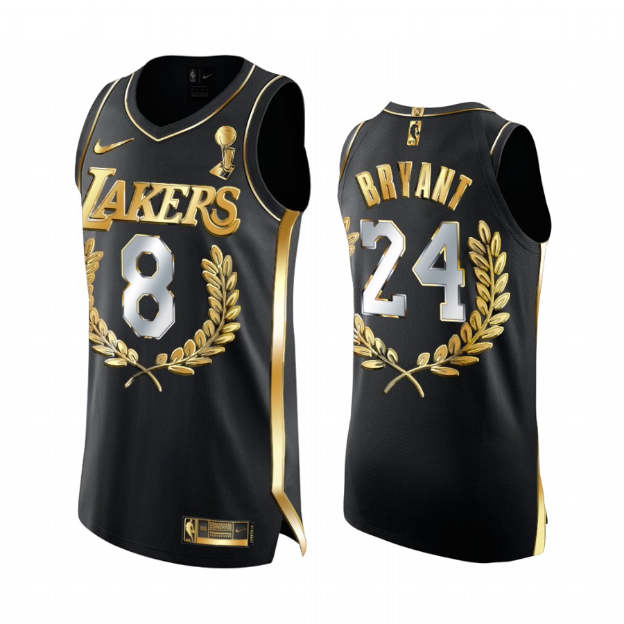 Kobe Bryant LA Lakers 2020 Finals Champs 8.24 Special Award Collection Black Jersey Golden Limited