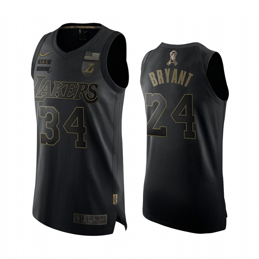 Kobe Bryant Los Angeles Lakers 2020 Salute To Service Black Limited Jersey