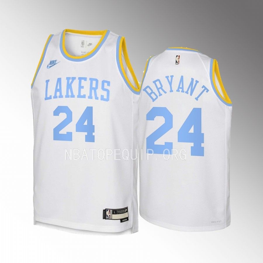Kobe Bryant Los Angeles Lakers 2022-23 Classic Edition White Youth Jersey - Swingman