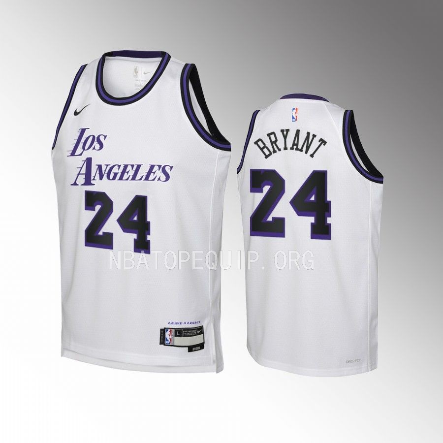 Kobe Bryant Los Angeles Lakers Youth White City Edition Jersey Swingman