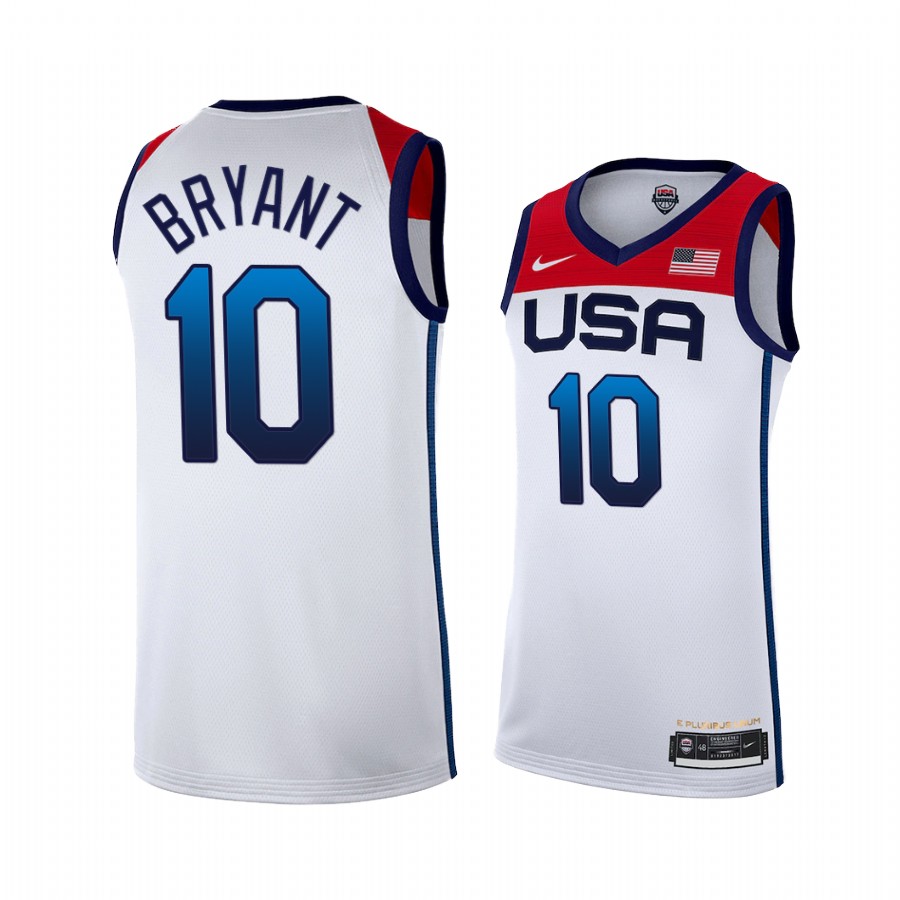 Kobe Bryant USA  #10 White 2021 Tokyo Olympics Special Jersey