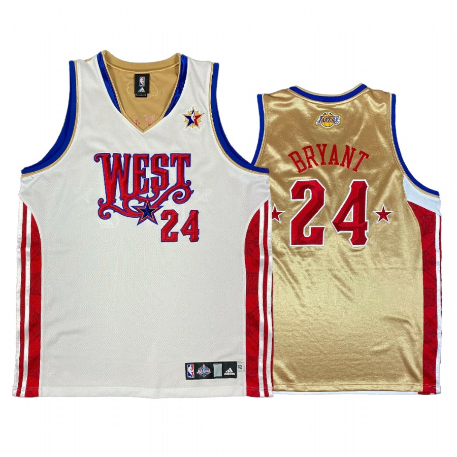 Kobe Bryant West Throwback Mamba Mentality White Gold Jersey 2008 All Star