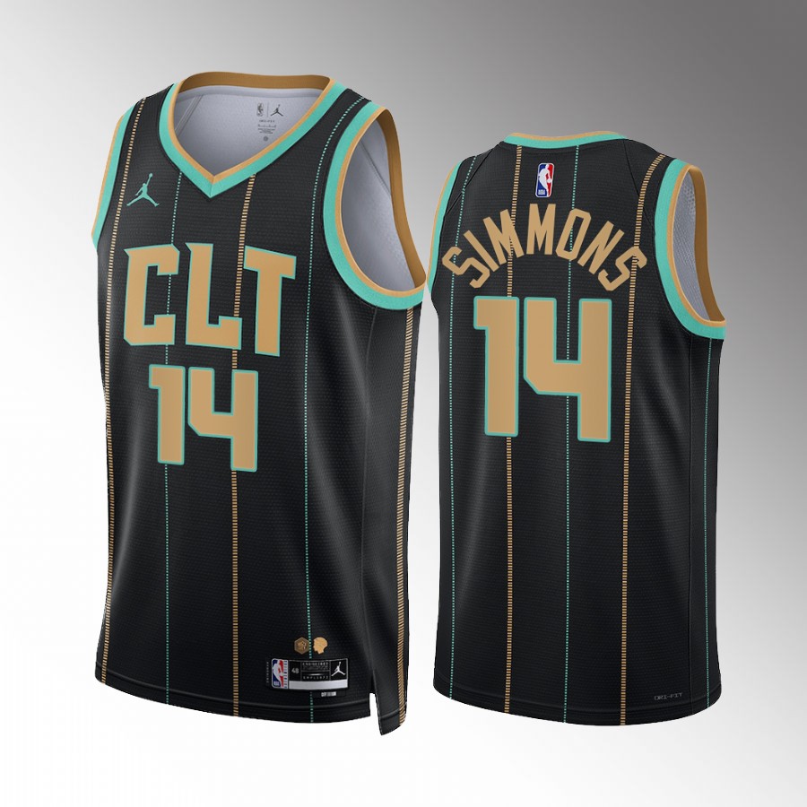 Kobi Simmons Charlotte Hornets Black #14 City Edition Jersey Swingman