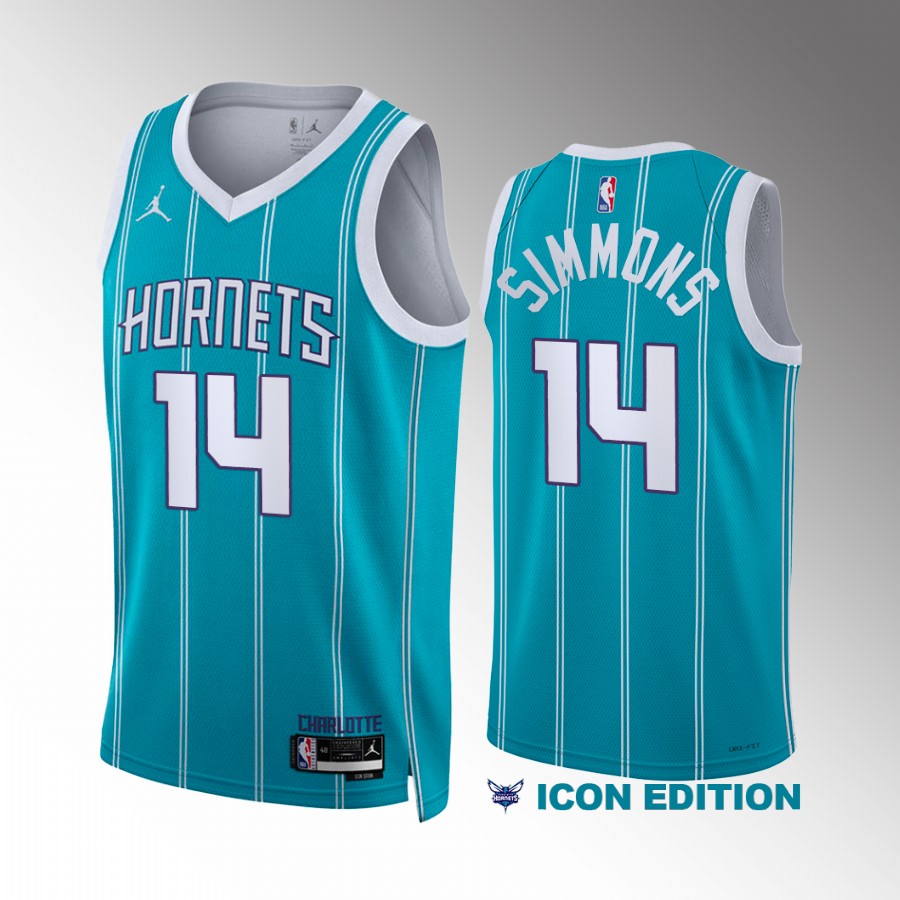 Kobi Simmons Charlotte Hornets Turquoise #14 Icon Edition Jersey Swingman