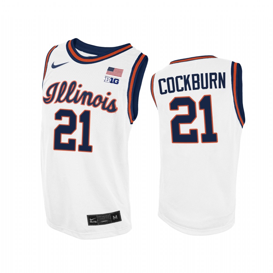 Kofi Cockburn Illinois Fighting Illini White Jersey 2021 Throwback College