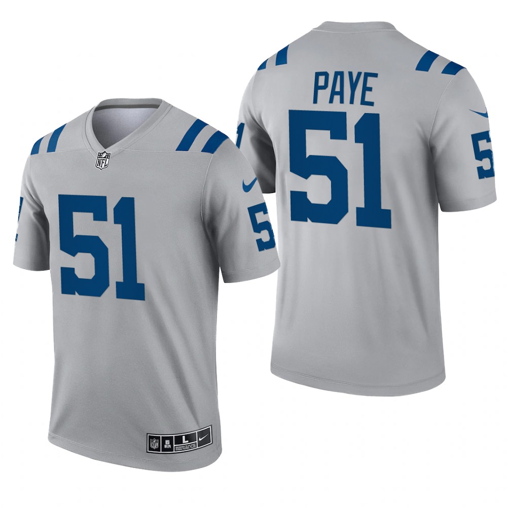 Kwity Paye Indianapolis Colts Gray Jersey Inverted Legend - Men's