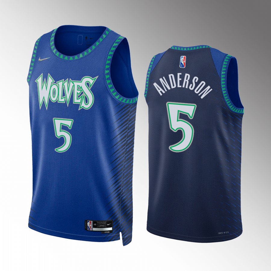Kyle Anderson Minnesota Timberwolves Blue #5 City Edition Jersey Diamond Badge