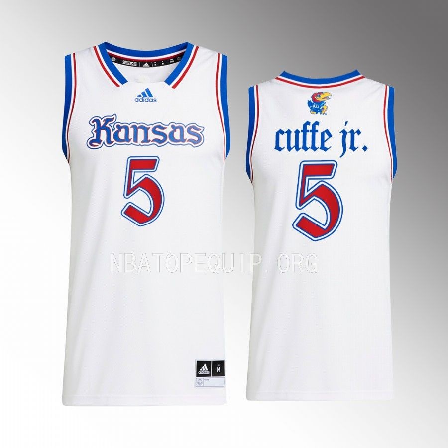 Kyle Cuffe Jr. Kansas Jayhawks White Jersey 2022-23 Swingman