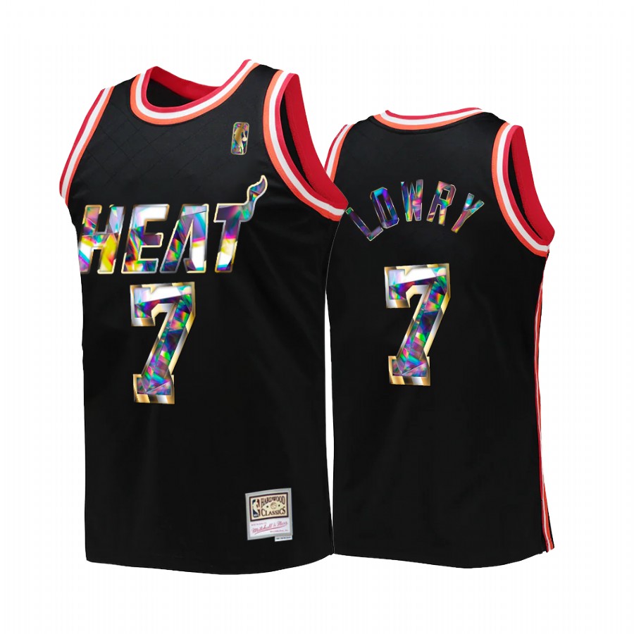 Kyle Lowry #7 Miami Heat NBA 75th Diamond Anniversary Black Throwback Jersey