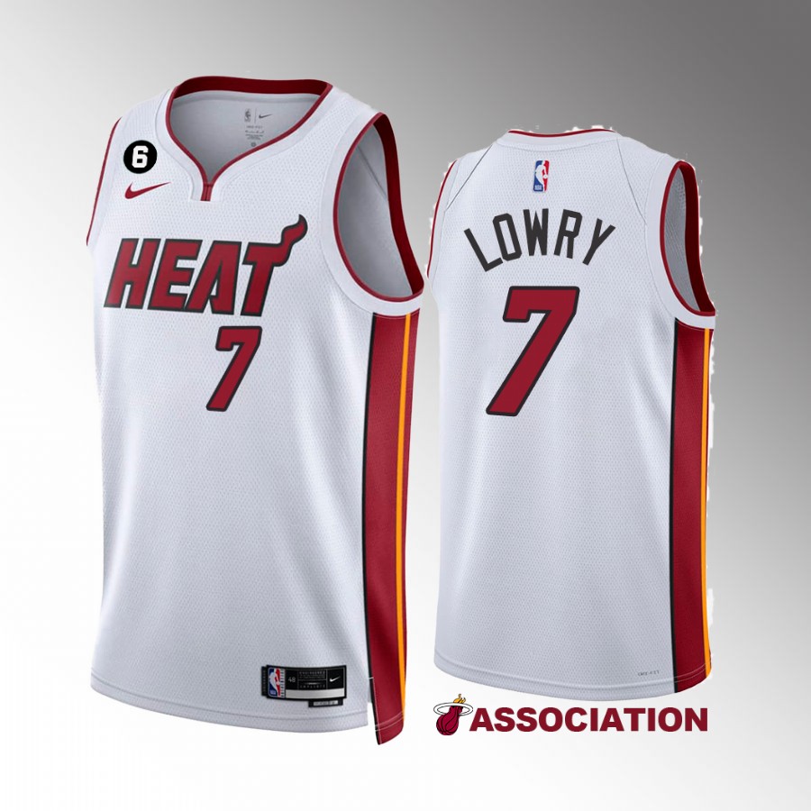 Kyle Lowry 2022-23 Miami Heat White #7 Association Edition Jersey NO.6 Patch