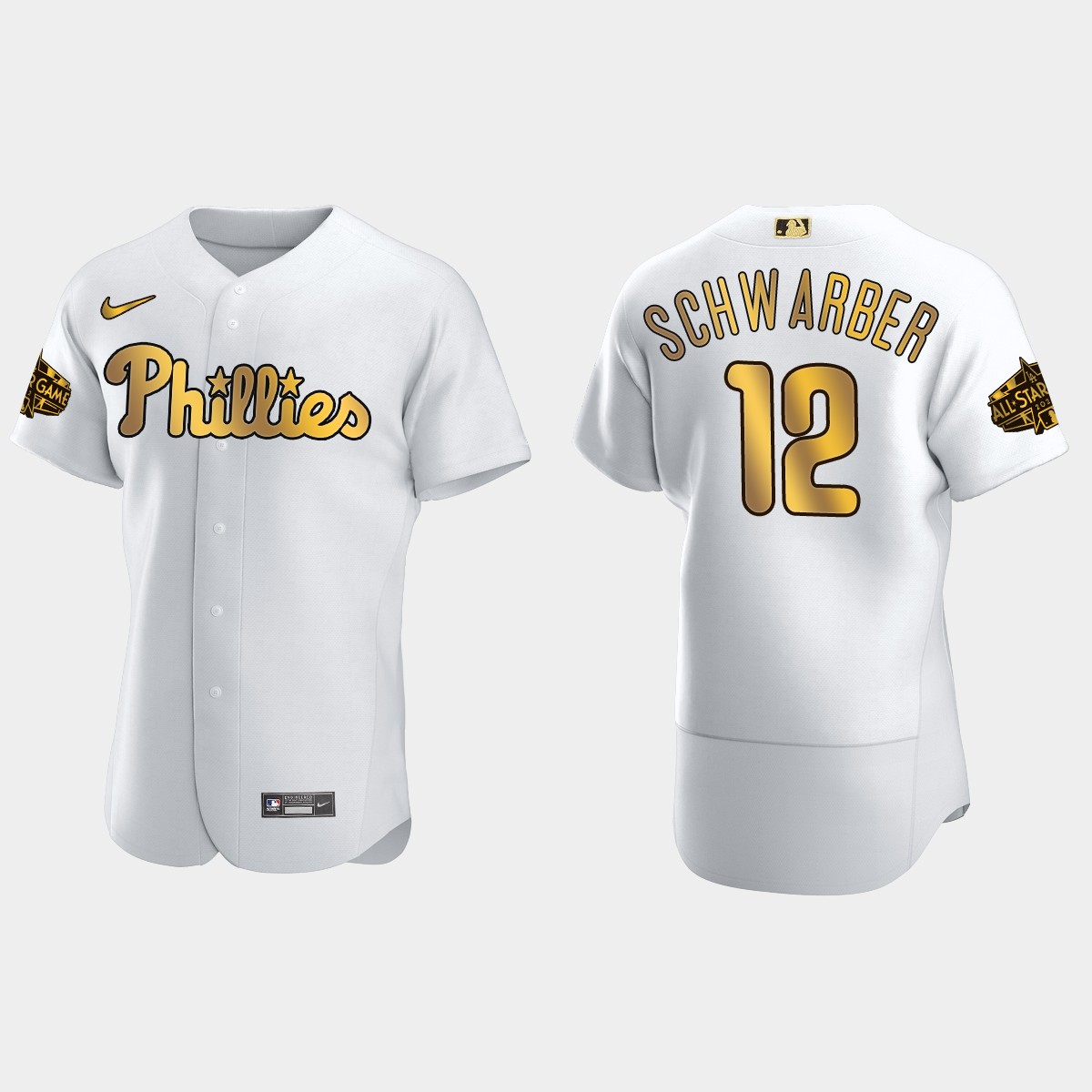 Kyle Schwarber Philadelphia Phillies 2022 MLB All-Star Game Jersey - White Gold