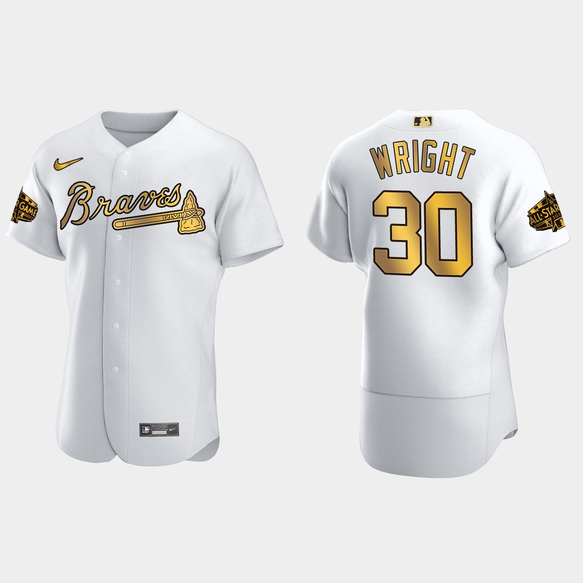 Kyle Wright Atlanta Braves 2022 MLB All-Star Game Jersey - White Gold