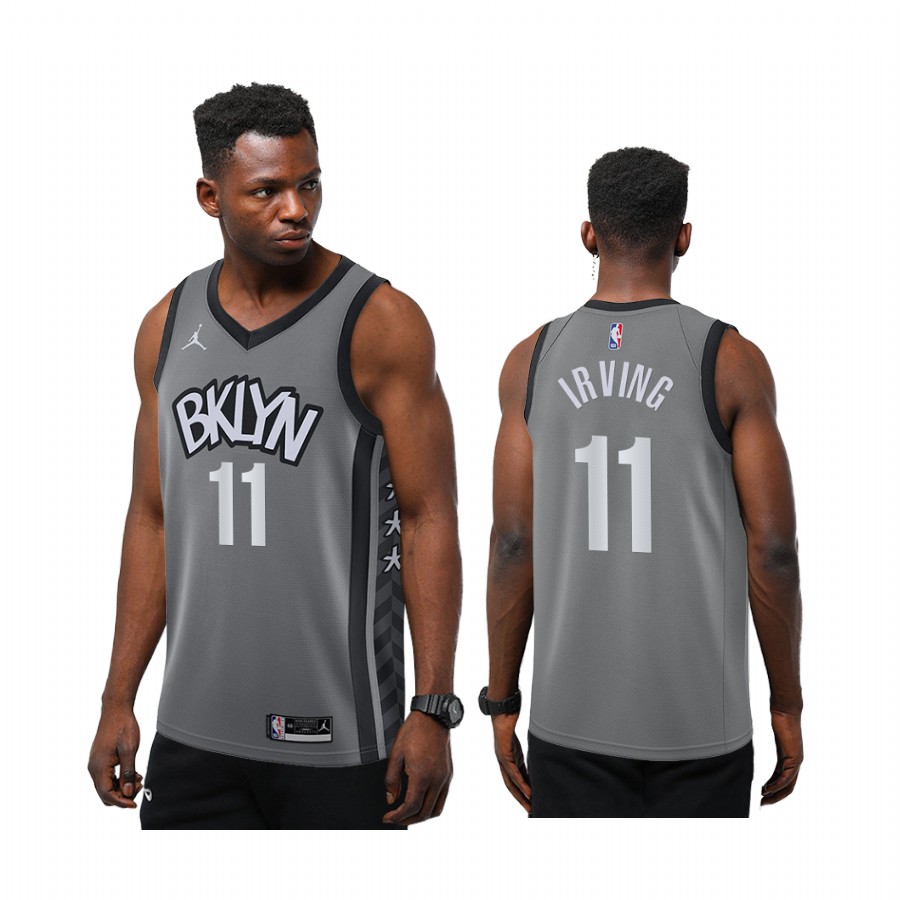Kyrie Irving Brooklyn Nets Gray Statement New Season 2020-21 Jersey