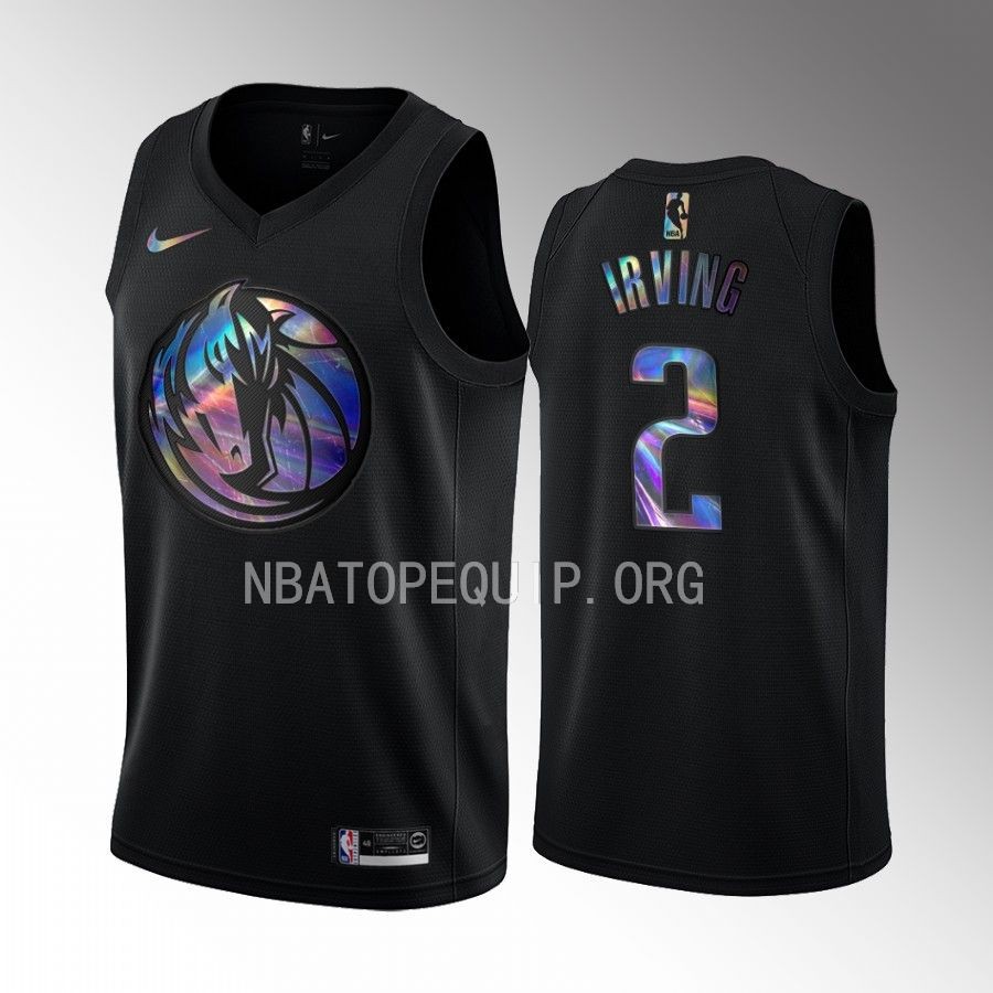 Kyrie Irving Dallas Mavericks #2 Black Jersey Iridescent Holographic Limited