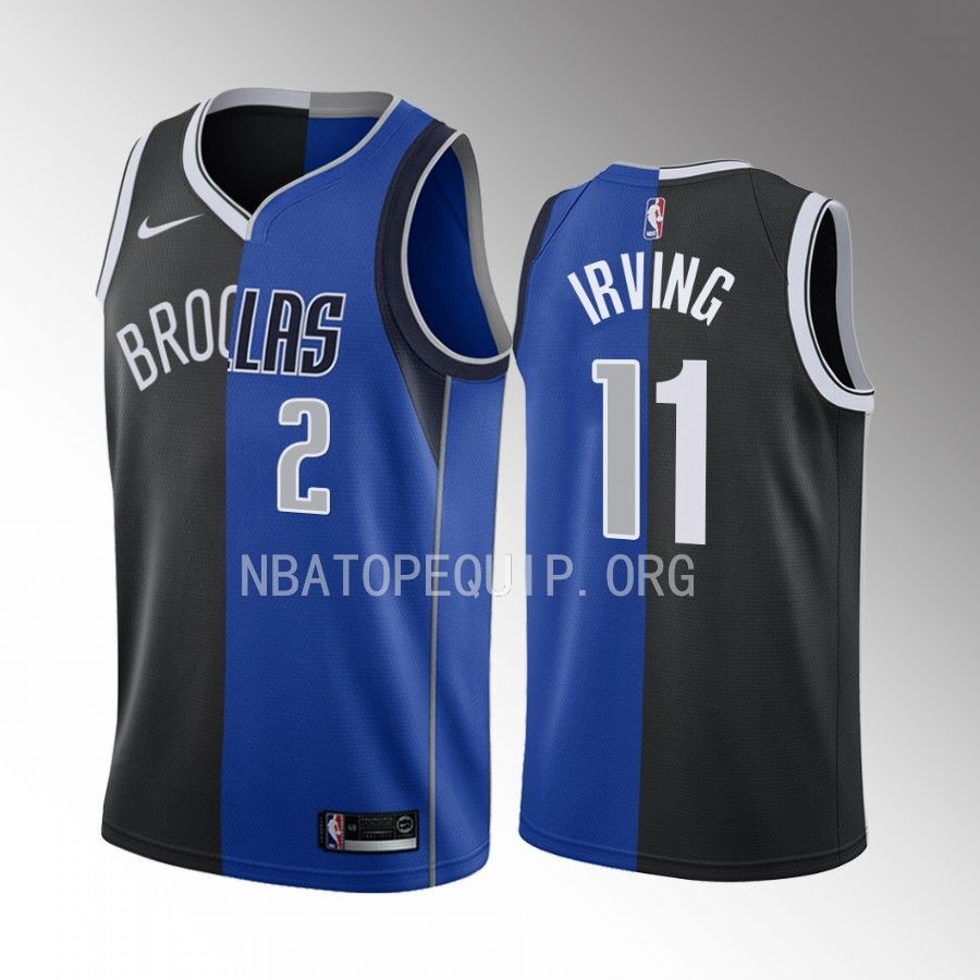 Kyrie Irving Nets X Mavericks Jersey Split Black Blue #2 #11 Special