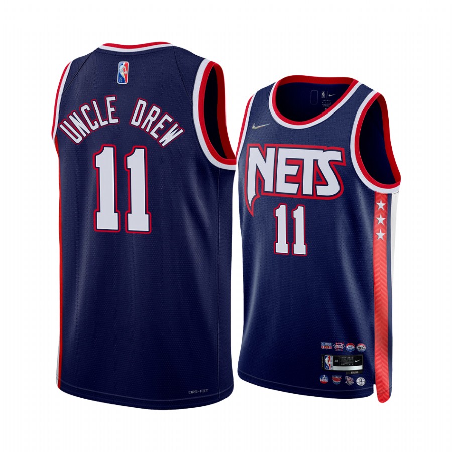 Kyrie Irving Uncle Drew Nets Nickname Diamond Edition Blue Jersey 2022