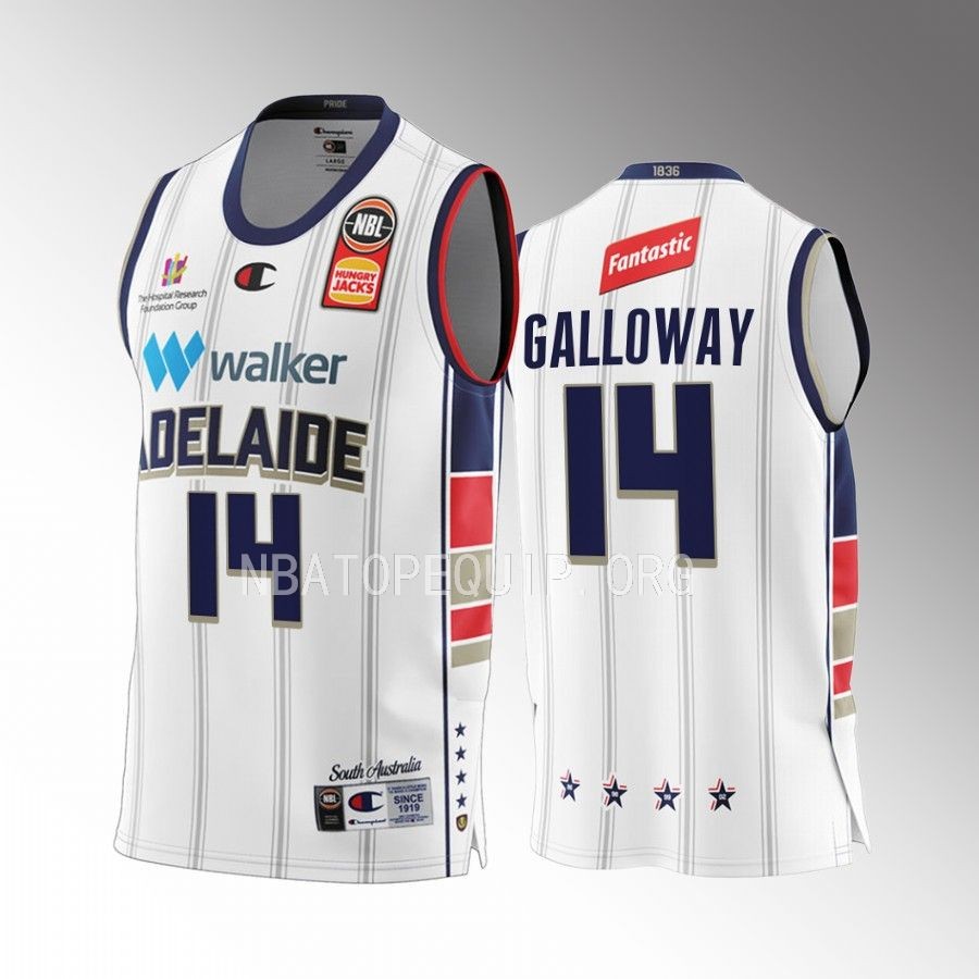 Kyrin Galloway #14 Adelaide 36ers 2022-23 Away White Jersey NBL