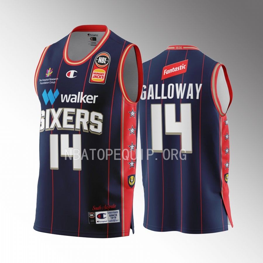 Kyrin Galloway #14 Adelaide 36ers 2022-23 Home Navy Jersey NBL
