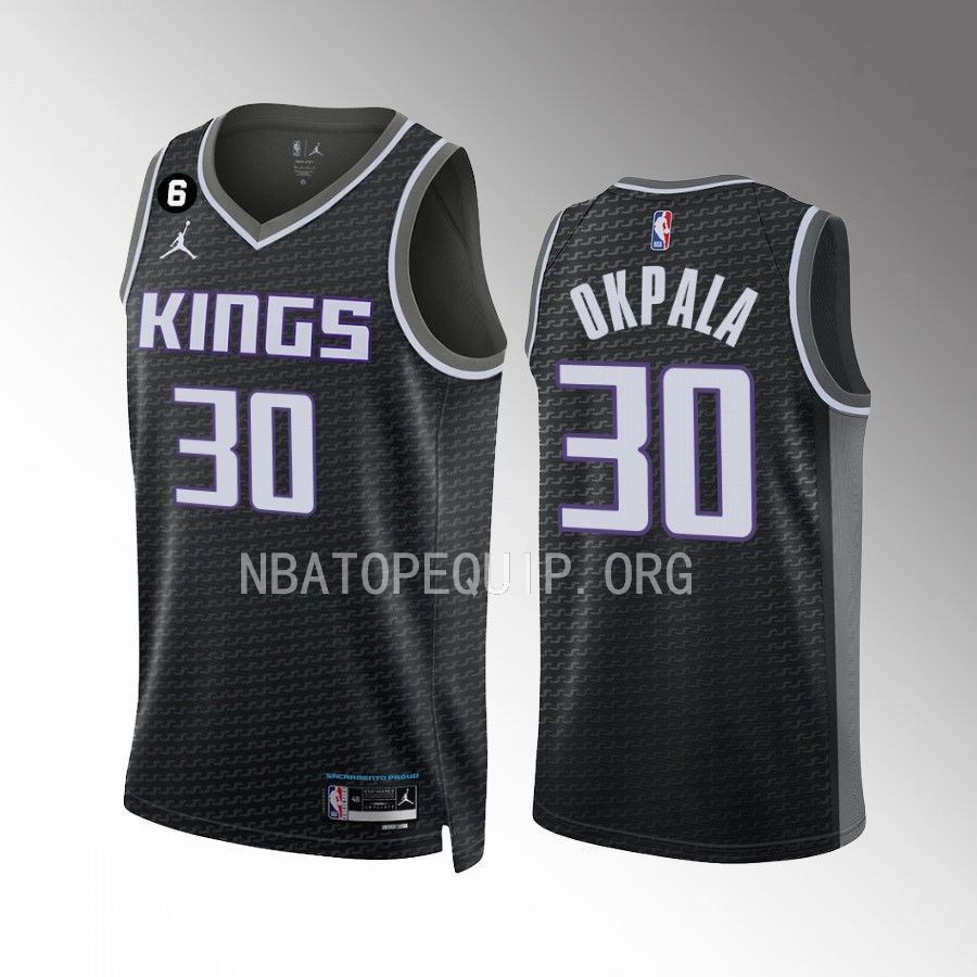 KZ Okpala Sacramento Kings #30 Black Jersey 2022-23 Statement Edition Swingman