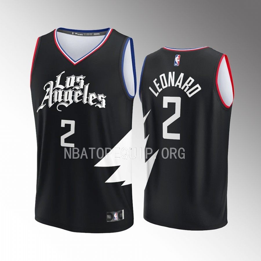 LA Clippers #2 Kawhi Leonard Statement Edition Jersey Fast Break Player Black