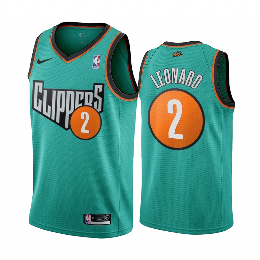 LA Clippers Kawhi Leonard Throwback to 1993 Road Jersey Green