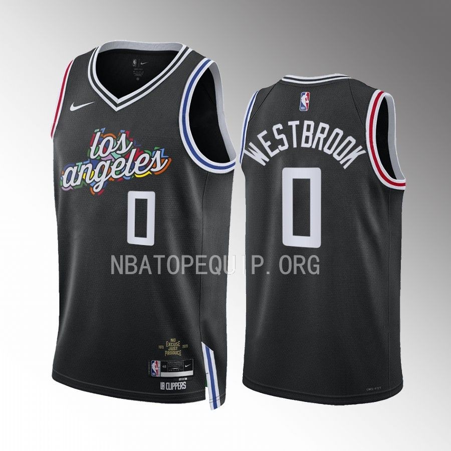 LA Clippers Russell Westbrook City Edition Black #0 Jersey Swingman
