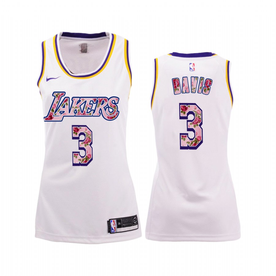 LA Lakers 2021 Mothers Day White Floral Fashion Jersey Men