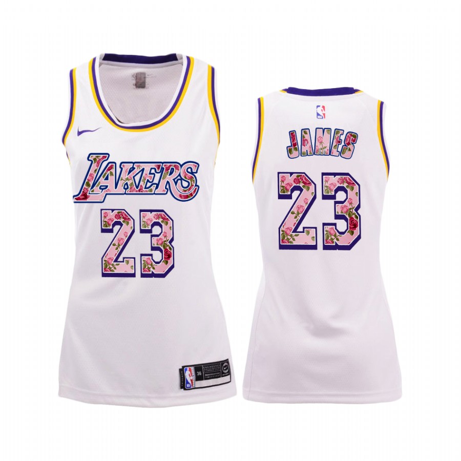 LA Lakers 2021 Mothers Day White Floral Fashion Jersey Men