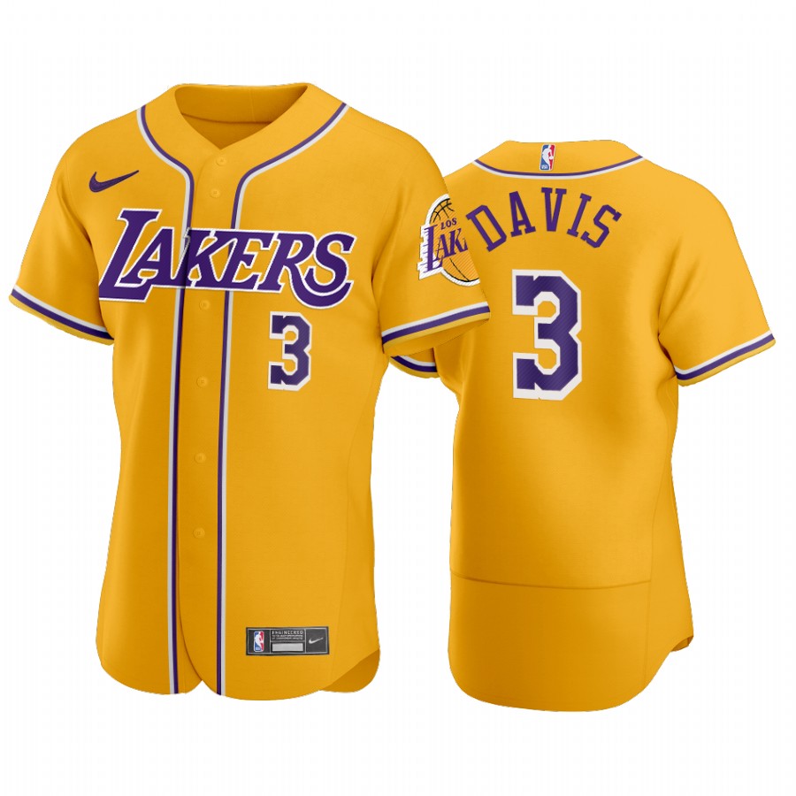 LA Lakers Anthony Davis NBA X MLB Crossover Edition Baseball Jersey Shirts
