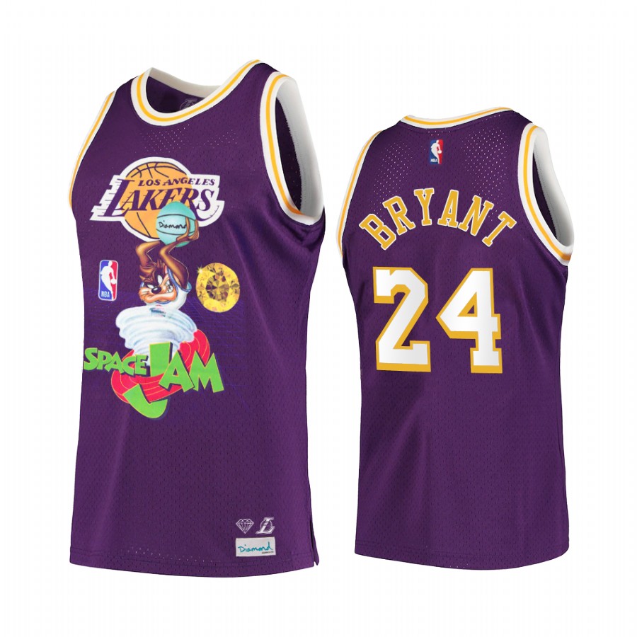 LA Lakers Kobe Bryant Diamond Supply Co. x Space Jam x NBA #24 Purple Jersey