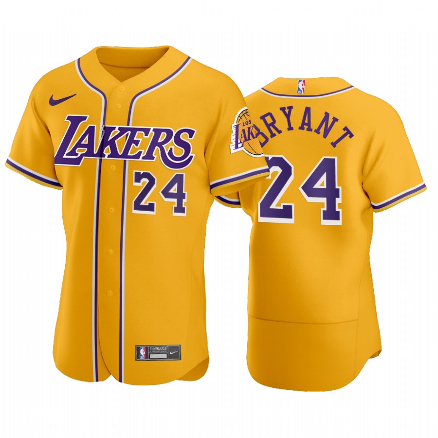 LA Lakers Kobe Bryant NBA X MLB Crossover Edition Baseball Jersey Shirts