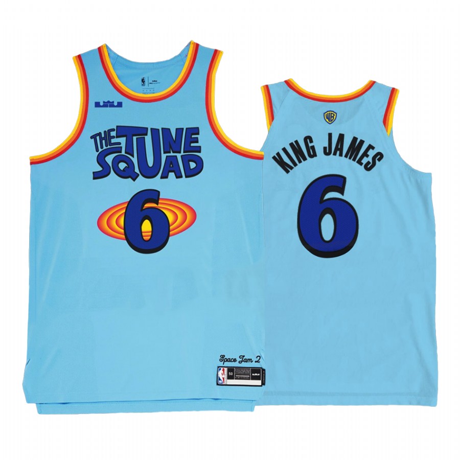 LA Lakers LeBron James Space Jam 2 Tune Squad #6 Blue Jersey