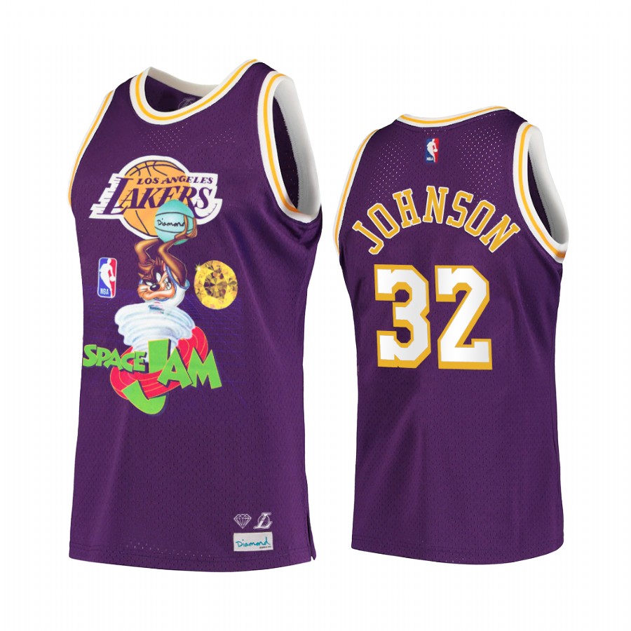 LA Lakers Magic Johnson Diamond Supply Co. x Space Jam x NBA #32 Purple Jersey