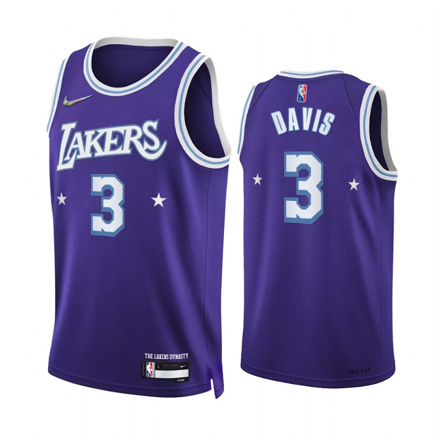 Lakers Anthony Davis City Edition Purple 2021-22 Jersey 75th Anniversary