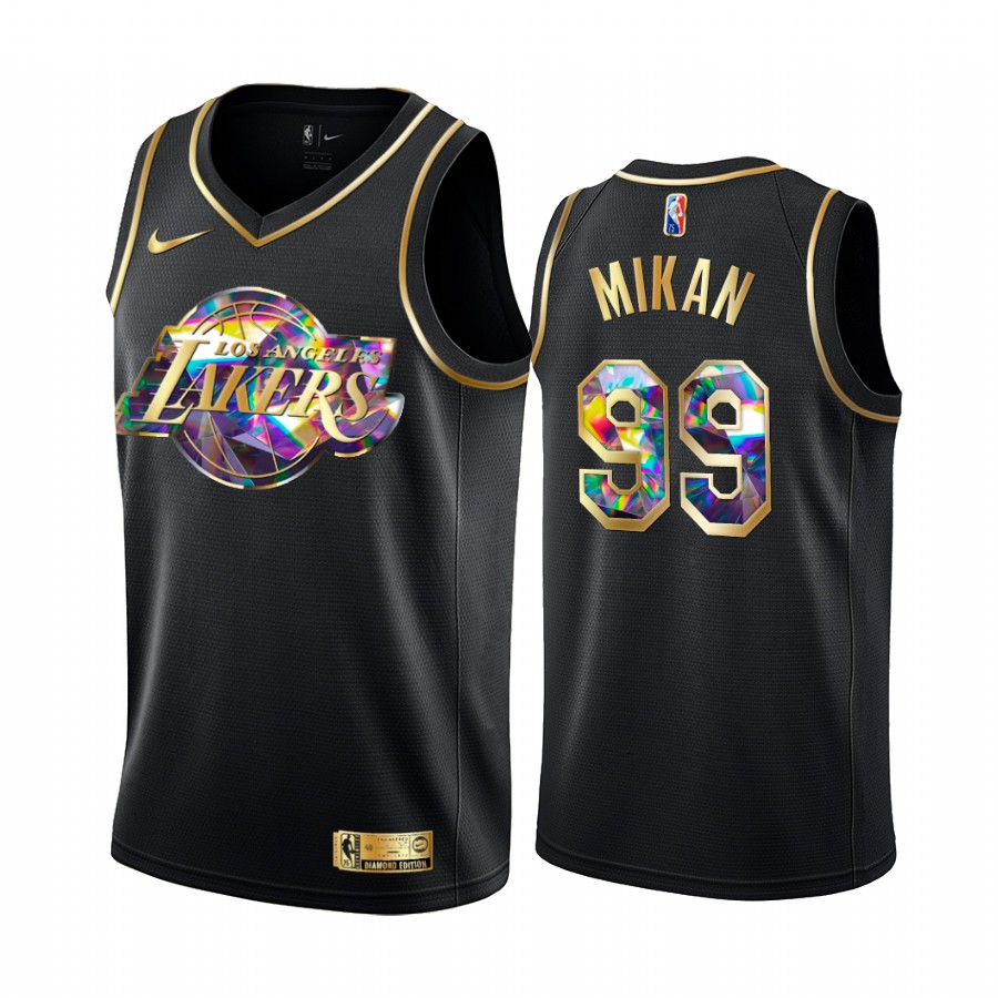 Lakers George Mikan NBA 75th Anniversary Team Jersey Black Diamond Edition