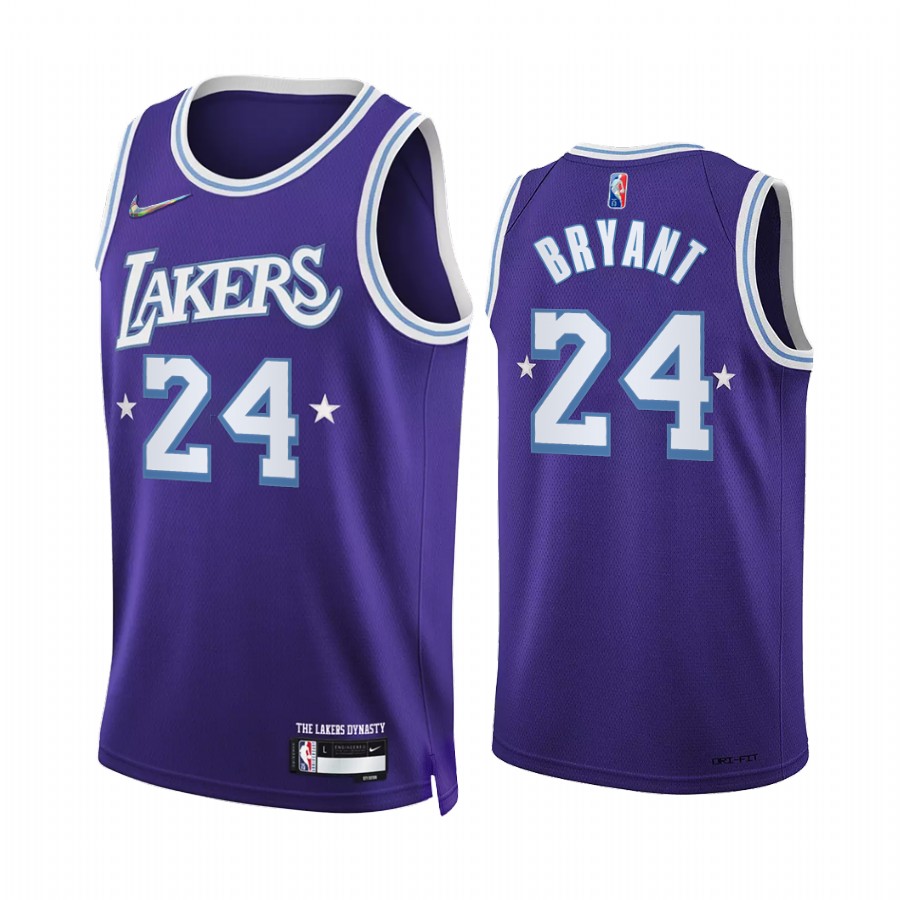 Lakers Kobe Bryant City Edition Purple 2021-22 Jersey 75th Anniversary