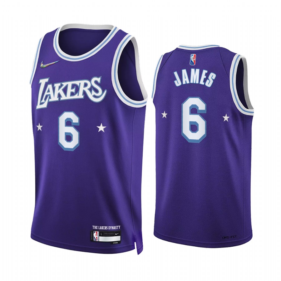 Lakers LeBron James City Edition Purple 2021-22 Jersey 75th Anniversary