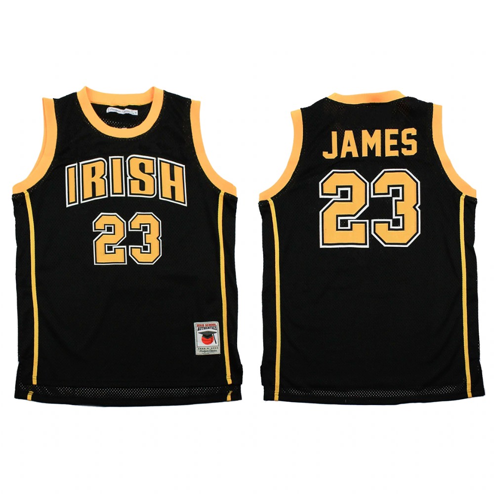 Lakers Lebron James high school jersey Black Fighting Irish High School  Jersey