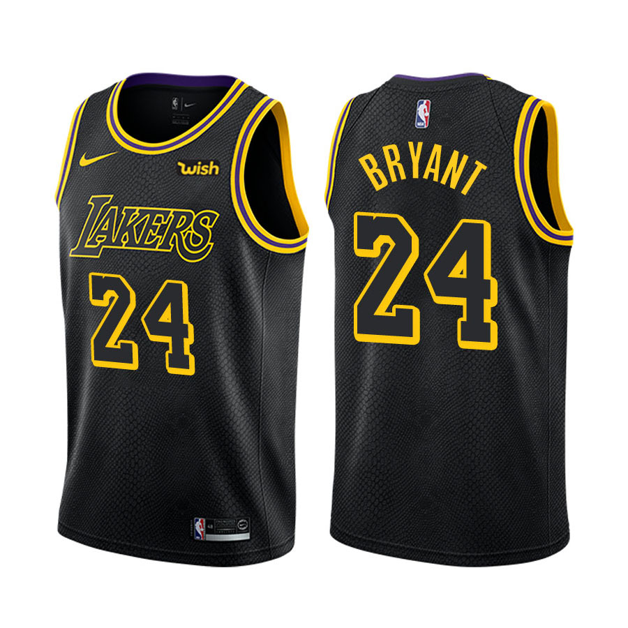 Lakers Male Kobe Bryant #24 Retire Player City Black Jersey