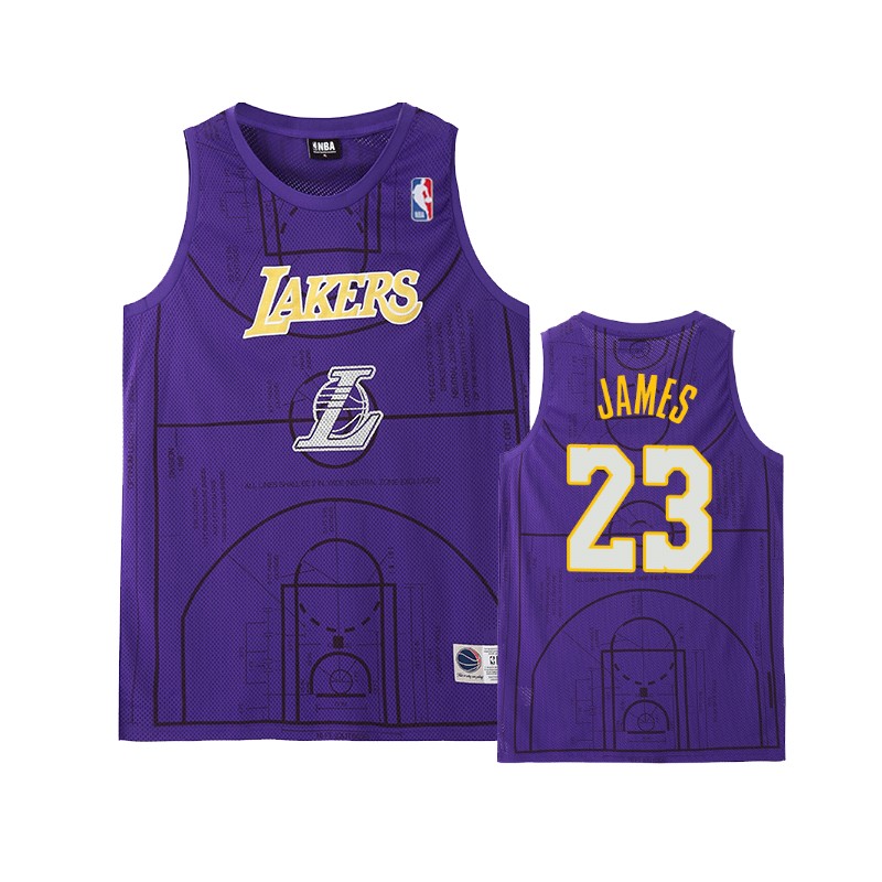 Lakers Male LeBron James #23  Court Purple Collection Jersey