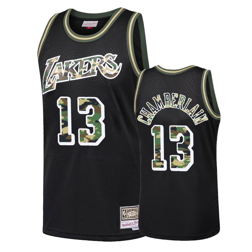Lakers Male Wilt Chamberlain #13 Straight Fire Camo Black Jersey