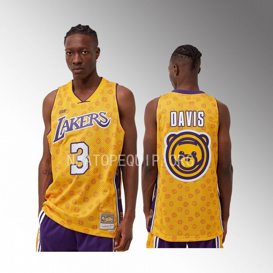 Lakers OZUNA X MN Anthony Davis Yellow Jersey #3 Swingman