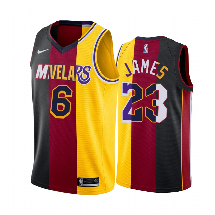 Lakers X Cavaliers X Heat LeBron James 6 23 Jersey Multi-Numbers Split Exclusive Edition