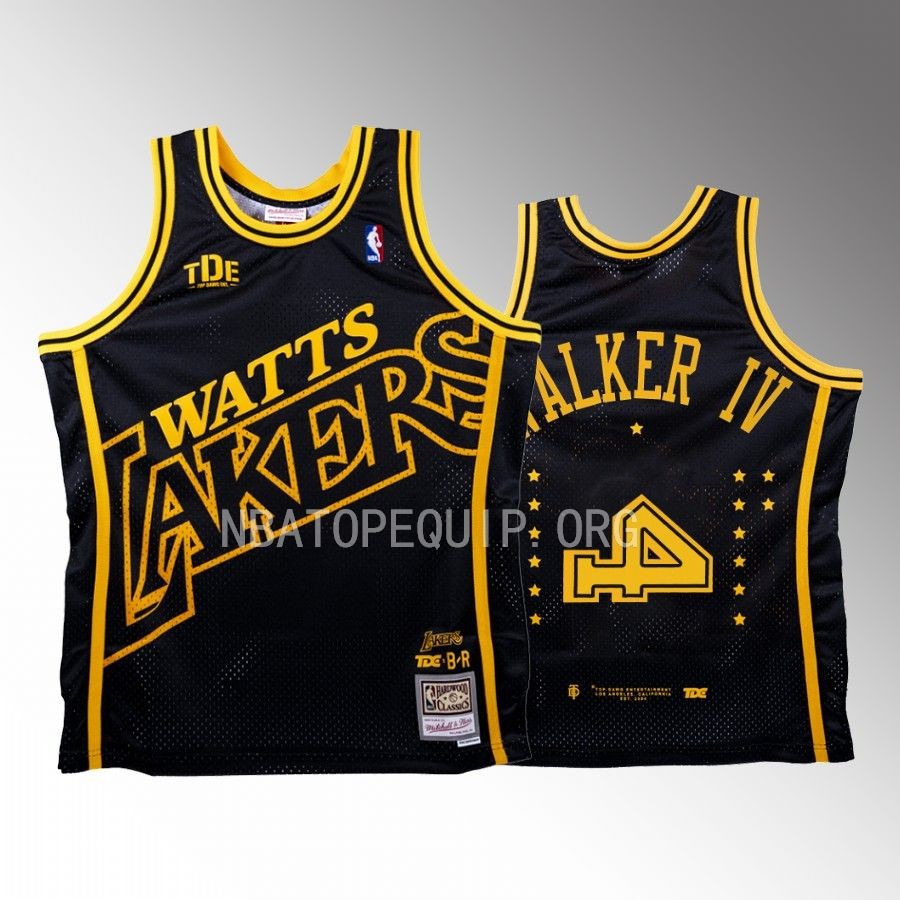 Lakers x TDE NBA BR Remix Lonnie Walker IV Black Jersey #4 Limited Edition