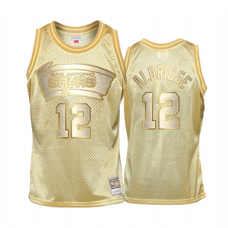 LaMarcus Aldridge #12 San Antonio Spurs Golden Midas SM Jersey