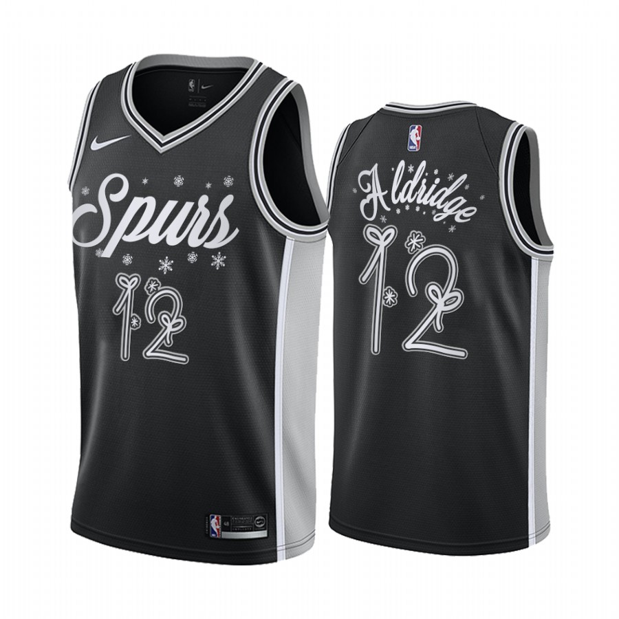 LaMarcus Aldridge San Antonio Spurs 2020 Christmas Night Black Jersey Festive Special Edition