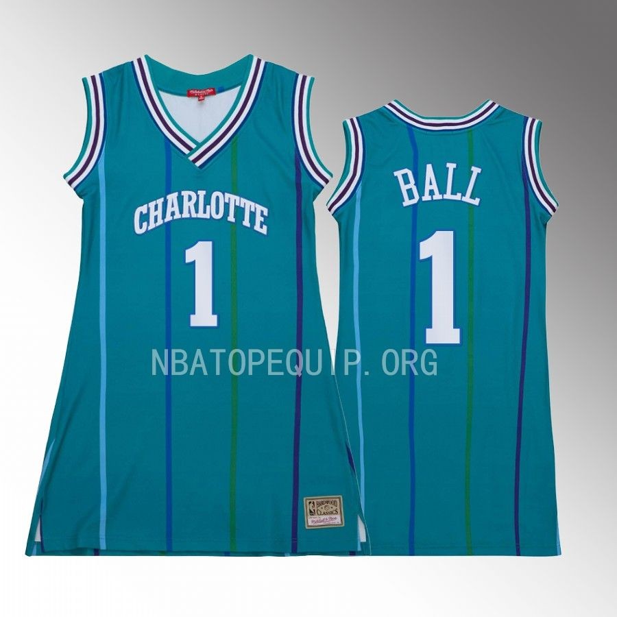 LaMelo Ball Charlotte Hornets #1 Hardwood Classics Jersey Teal Women