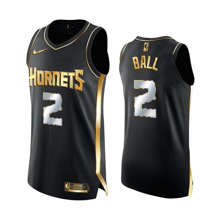 LaMelo Ball Charlotte Hornets 2020-21 Black Golden Edition Jersey Limited
