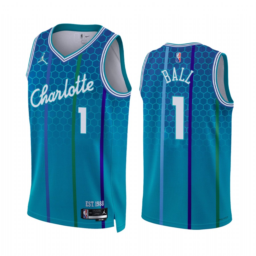 LaMelo Ball Charlotte Hornets 2023 New Number Blue #1 City Edition Jersey