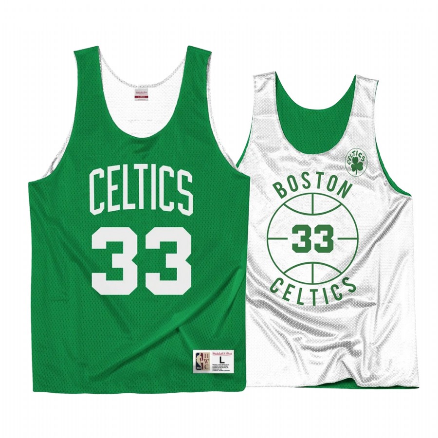 Larry Bird #33 Boston Celtics Throwback Reversible Jersey Green White